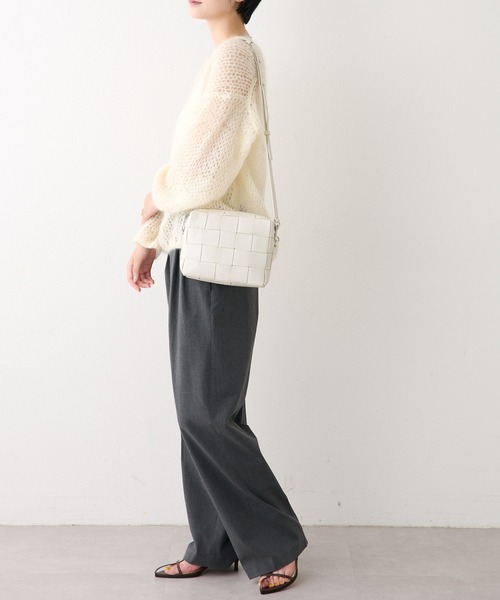 美品 IACUCCI イアクッチ ナイロン レザー ショルダーバッグ ホワイト IACUCCI（イアクッチ） ショルダーバッグ FREE アイボリー レディース