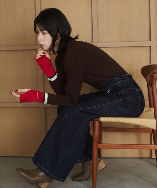「hunch」 デニムパンツ FREE ライトインディゴブルー レディース_画像3
