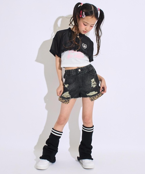 ANAP kids（アナップキッズ） ワイドパンツ パンツ ヒョウ柄 ポケット