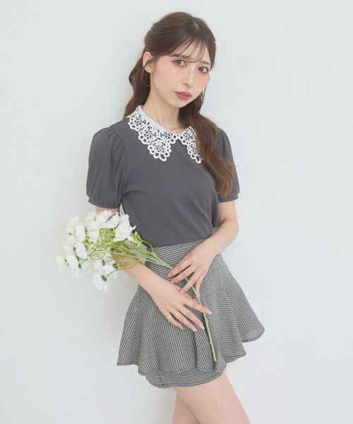 MAJESTIC LEGON（マジェスティックレゴン） tシャツ 半袖 2WAYレース襟