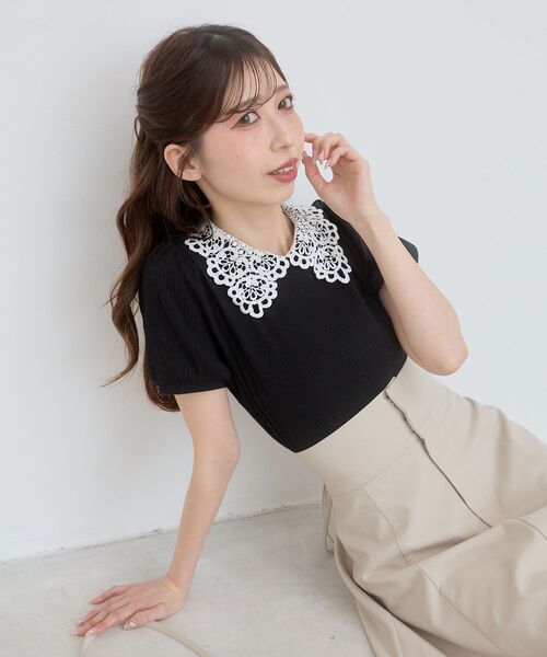 MAJESTIC LEGON（マジェスティックレゴン） tシャツ 半袖 2WAYレース襟