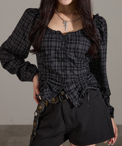 「apres jour mignon」 長袖ブラウス LARGE ボルドー レディース_画像6