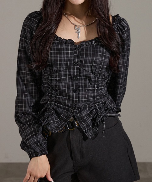 「apres jour mignon」 長袖ブラウス LARGE ボルドー レディース_画像7