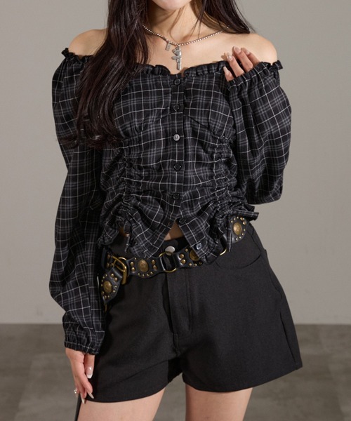「apres jour mignon」 長袖ブラウス LARGE ボルドー レディース_画像8