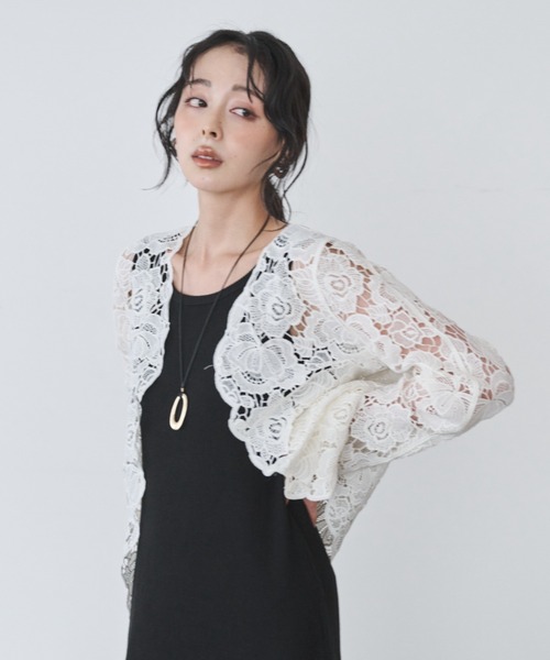 アイボリー花柄レース カーディガン 花柄レースカーディガン レディース : ZOZOTOWN Yahoo!店
