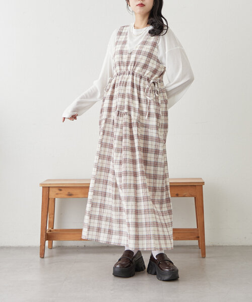 「w closet」 サロペットスカート FREE ネイビー レディース_画像2