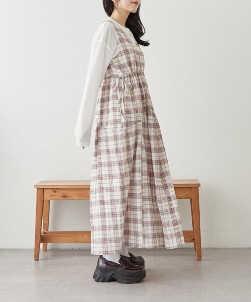 「w closet」 サロペットスカート FREE ネイビー レディース_画像4