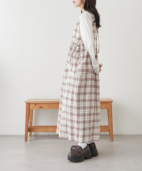 「w closet」 サロペットスカート FREE ネイビー レディース_画像5