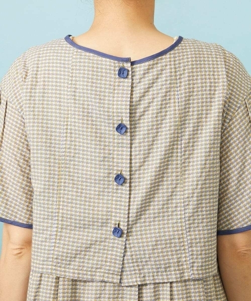 Jocomomola（ホコモモラ） ワンピース 半袖 「2WAY」Relieve ギンガム