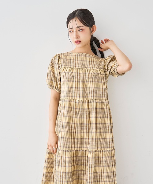 mil（ミル） ワンピース 夏 半袖 ティアード ワンピース 「588205