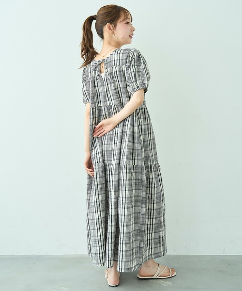 mil（ミル） ワンピース 夏 半袖 ティアード ワンピース 「588205