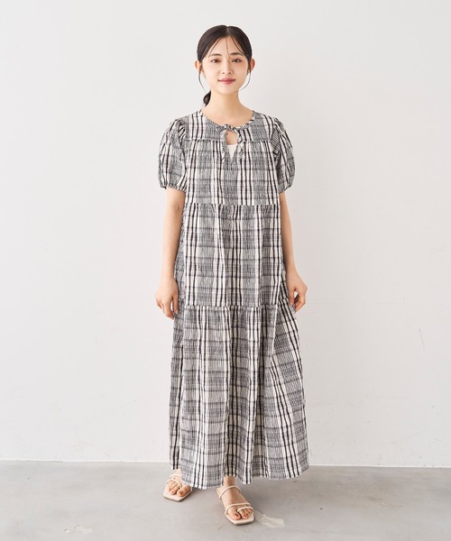 mil（ミル） ワンピース 夏 半袖 ティアード ワンピース 「588205