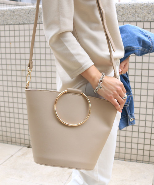 andme ハンドバッグ リング付き2wayバケツバッグ : ZOZOTOWN Yahoo!店