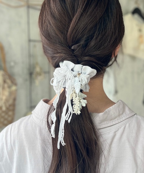 MARS　マーズ　リボン　シュシュ　ヘア　カフス　レース MARS マーズ リボン シュシュ ヘア カフス レース ヘアアクセ