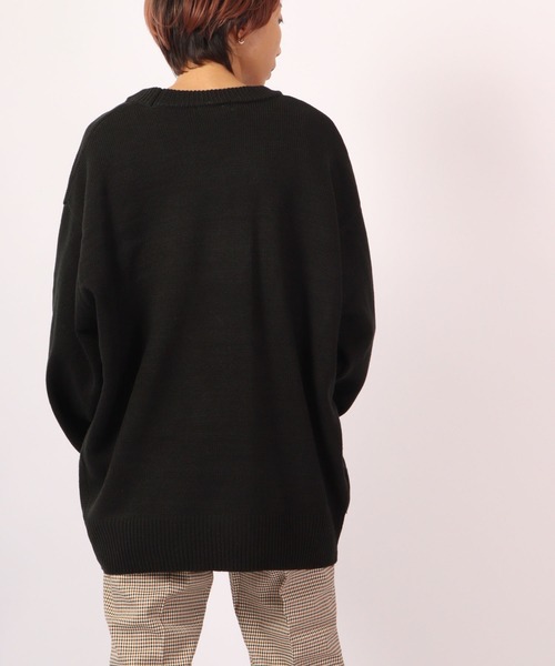 RE730 セーター ニット Alphabet wide cool neck knit / 英字ニット