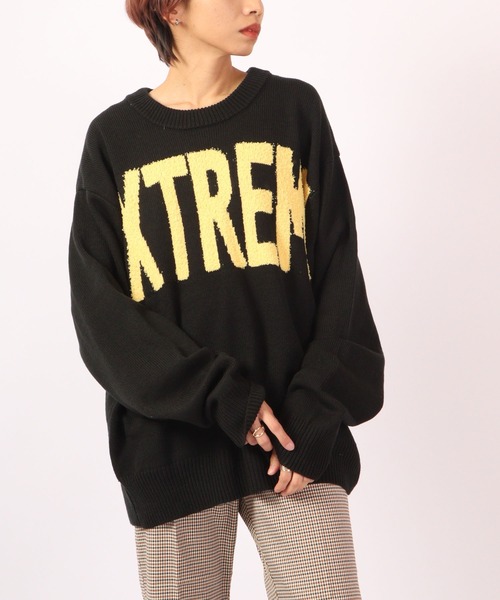 RE730 セーター ニット Alphabet wide cool neck knit / 英字ニット
