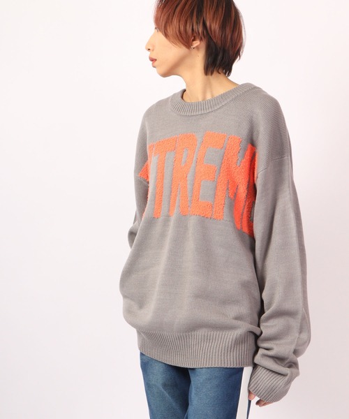 RE730 セーター ニット Alphabet wide cool neck knit / 英字ニット