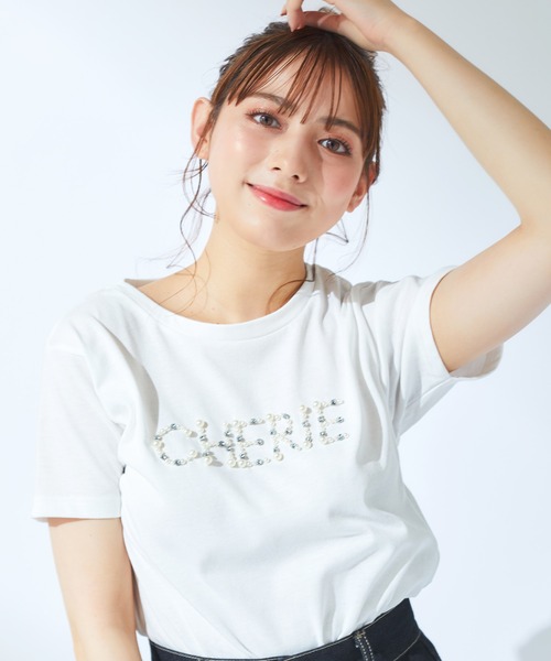 tシャツ パールロゴTシャツ レディース INGNI tシャツ Tシャツ パールロゴちびTシャツ レディース