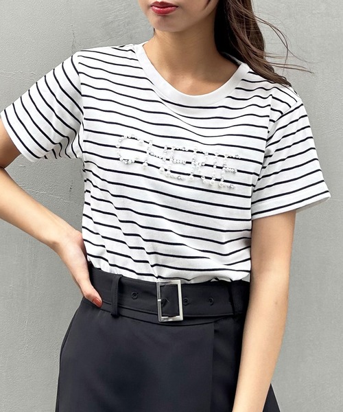 tシャツ パールロゴTシャツ レディース セール】パールロゴTシャツ（Tシャツ/カットソー）｜EMODA
