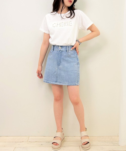 INGNI tシャツ Tシャツ パールロゴちびTシャツ レディース