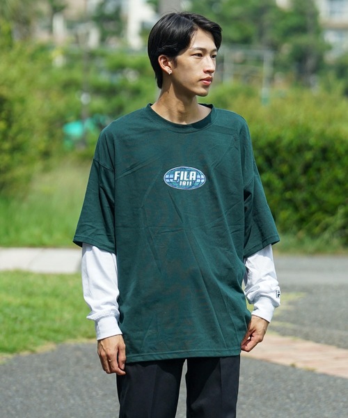 FILA tシャツ 「FILA/フィラ」フェイクレイヤード 胸ワン