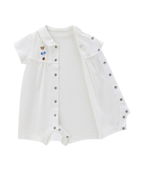 MIKI HOUSE（ミキハウス） ベビー服 ロンパース 白襟刺繍のショート
