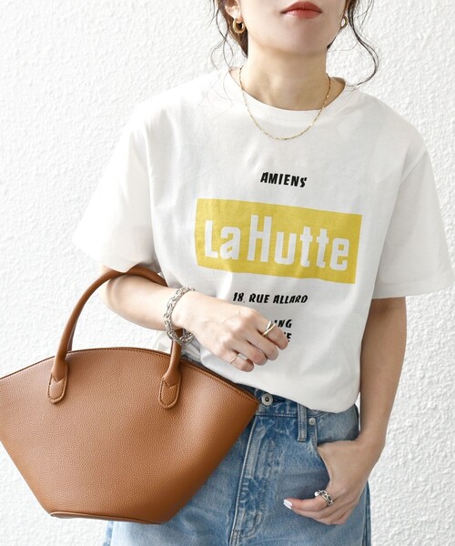 tシャツ Tシャツ レディース La Hutte:「洗濯機可能」デザイン ロゴ プリント TEE｜zozo｜03