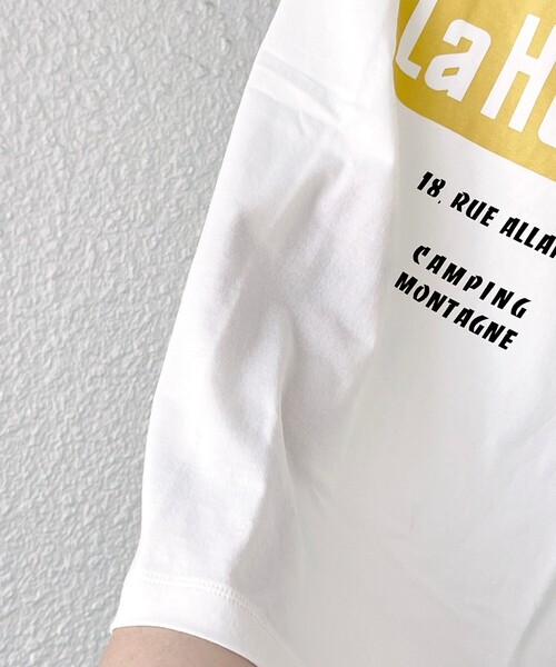 ❶La Hutte デザインロゴ刺繍Tシャツ SHIPS any tシャツ La Hutte:「洗濯機可能」デザイン ロゴ