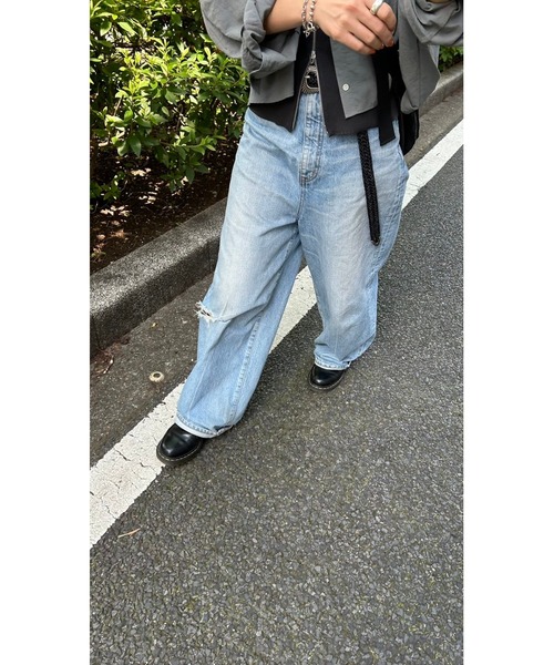 パンツ デニム ジーンズ loose straight crash denim（ルーズ 