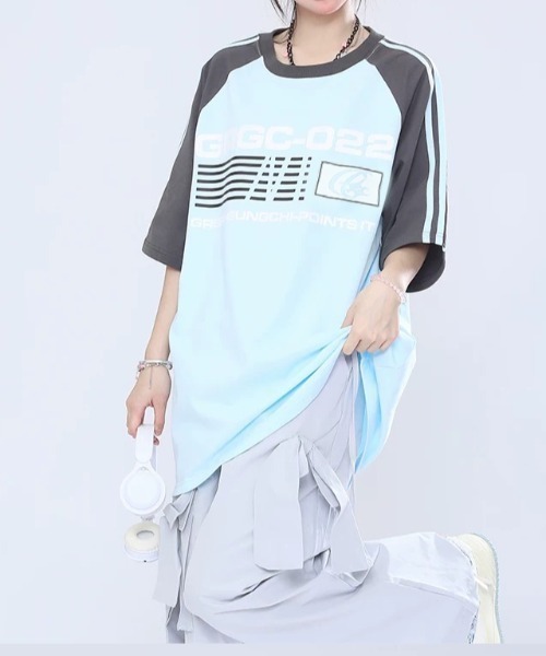 GEMEDA tシャツ レトロラグランスリーブTシャツ レディース