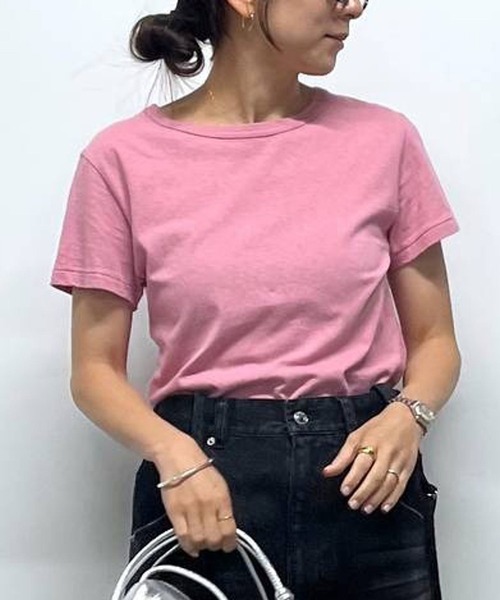 hina.t ピンク コットン Tシャツ ポケット付き ☆即納☆探し続けてきた！自慢であるコットン生地 ひんやり
