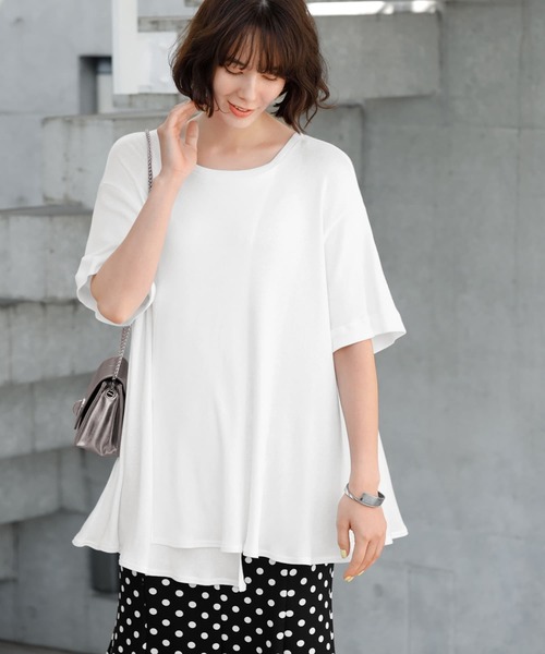 tシャツ 「Made in JAPAN」アシンメトリーカットトップス レディース