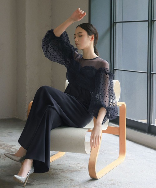 GIRL DRESS FOR NOW パーティードレス パンツドレス フロッキードット