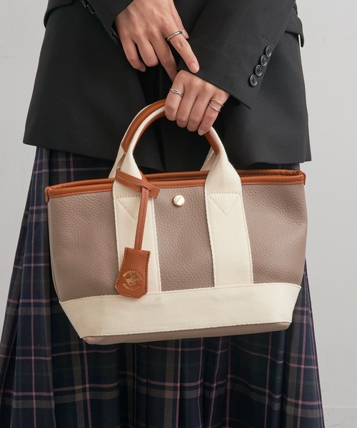 トートバッグ 「BEVERLY HILLS POLO CLUB」「別注」スコッチグレイン ネオレザー ミニ トートバッグ レディース メンズの画像
