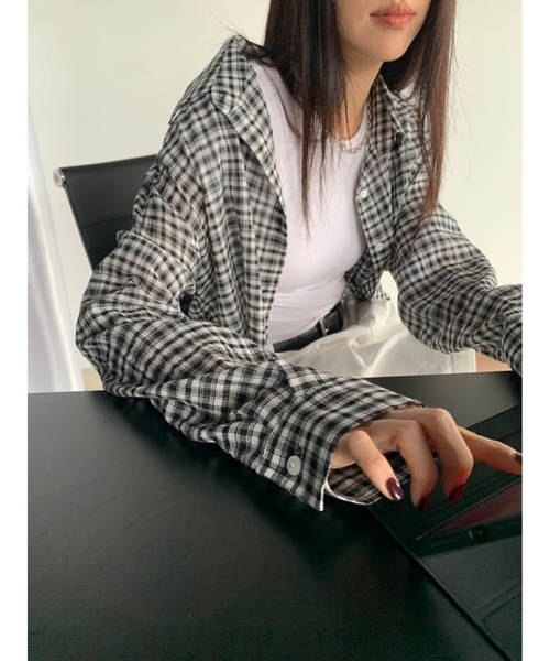 ブラウス シャツ 「DIDOT.」クラシックシアーチェックシャツ レディース Didot.showroom ブラウス シャツ 「DIDOT.」クラシックシアー