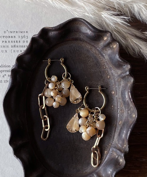 マルモ様 マザーオブパール カービングピアス マルモ様 マザーオブパール カービングピアス