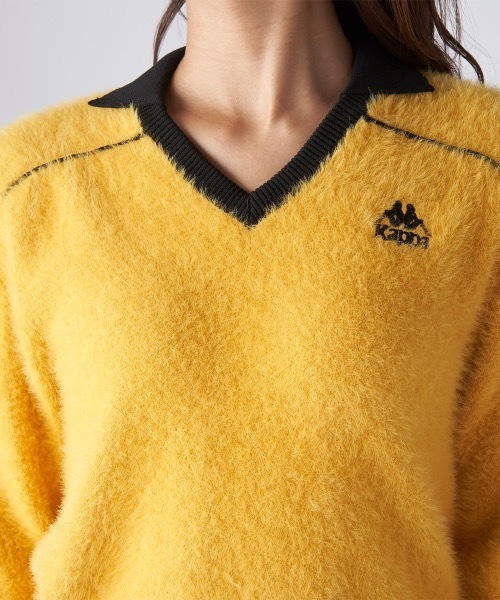 ニット セーター 「Kappa/カッパ」レディースニットゲームシャツ　シャギーニット レディース Kappa ニット セーター 「Kappa/カッパ」レディースニットゲーム
