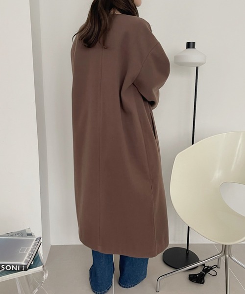 【新品】ソフトリバー ライク ダウンコート ロングコート ブラウン L シンプル 新品】ソフトリバー ライク ダウンコート ロングコート ブラウン