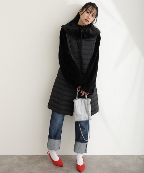 美品　レリアン　黒ロングダウンジャケット　9号　M ラインストーン　ロングコート 美品 レリアン 黒ロングダウンジャケット 9号 M ラインストーン ロング