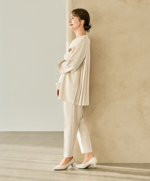 LEPSIM × LES MUES　パンツスーツ　オフィスウェア　黒　M ビジネスから就活まで】黒無地 洗える 2パンツスーツ LES MUES