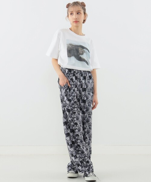 マミタス　猫いっぱいパンツ　ブラック S mmts（マミタス）の「mmts / 猫いっぱいパンツ（その他パンツ
