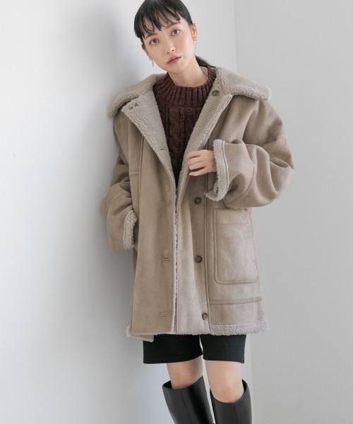 【ほぼ未使用】ohotoro Aries ファーコート アイボリー FREE aries fur coat | OHOTORO