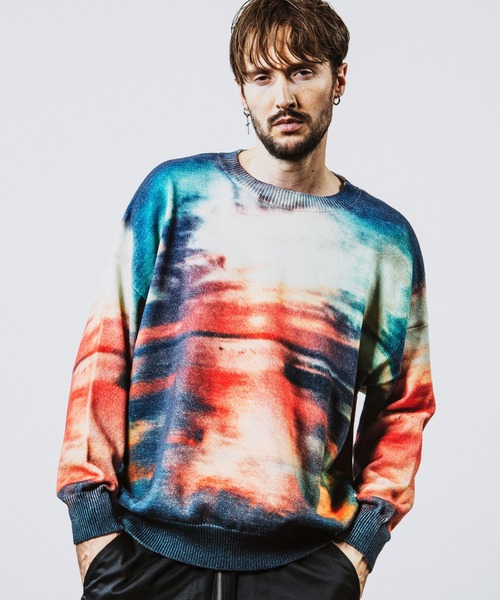 NO ID.（ノーアイディー） セーター ニット 「NO ID.」Sunrise Print