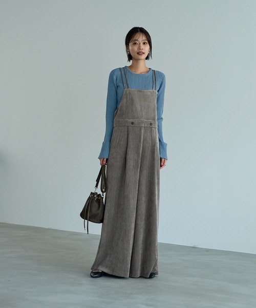 【新品未使用】スタイルデリ　Wストラップコーデュロイサロペット STYLE DELI（スタイルデリ） サロペット オーバーオール Wストラップ