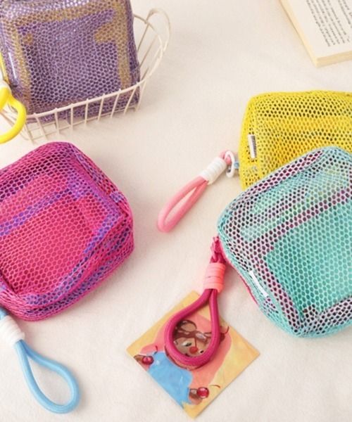Pochi Pouch ポーチ Pouch/ストラップ付き メッシュ ジップ