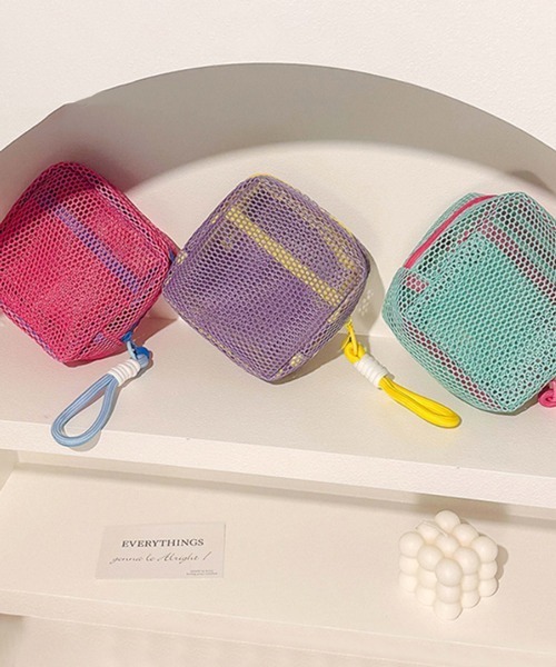 メッシュポーチ　ストラップ Pochi Pouch ポーチ Pouch/ストラップ付き メッシュ ジップ