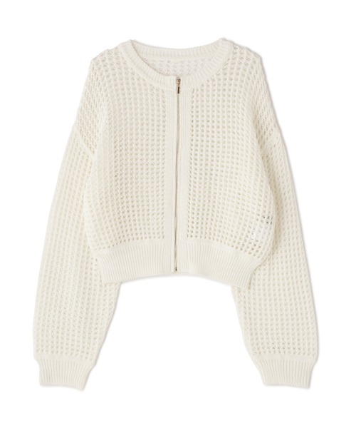 N.Natural Beauty Basic カーディガン メッシュZIPニット