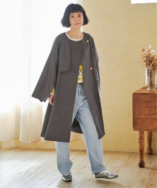 LBC（エルビーシー） ノーカラーコート コート ノーカラーガンパッチ 