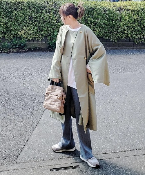 LBC（エルビーシー） ノーカラーコート コート ノーカラーガンパッチ