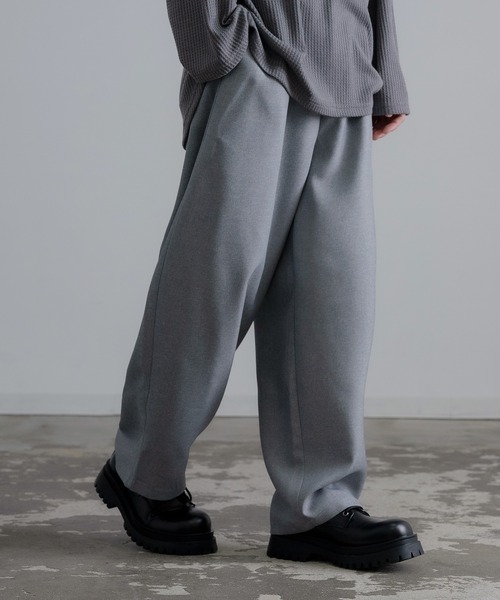 ワイド カーブシルエット スラックス 2色 ルーズ パンツ nr7884 apres jour clair】【セットアップ可能】ウエストデザインカーブ